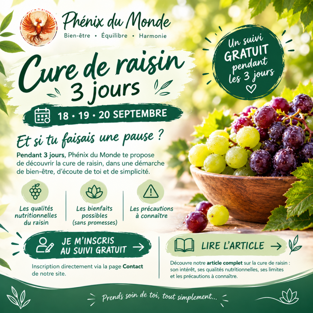 Cure de raisin, un accompagnement gratuit proposé par Phénix du Monde
