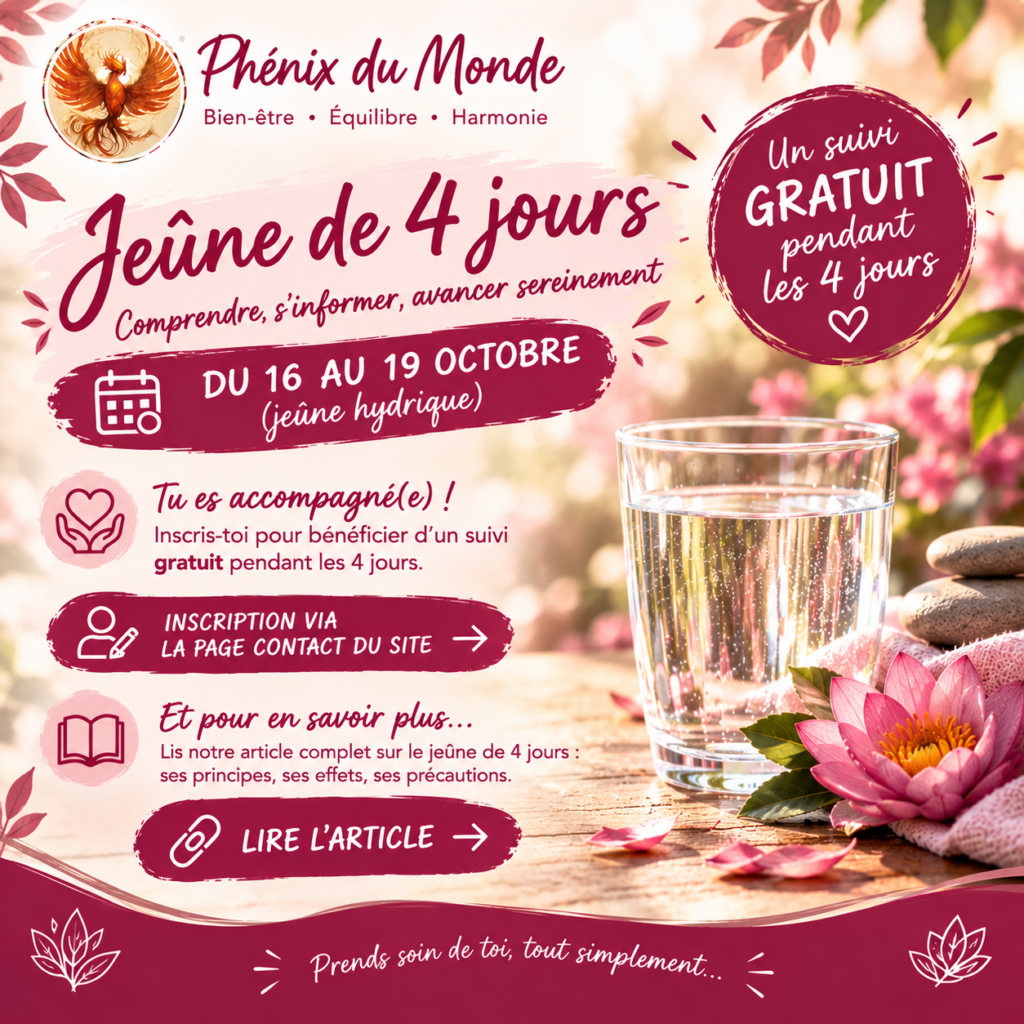 Jeûne hydrique, un accompagnement gratuit proposé par Phénix du Monde