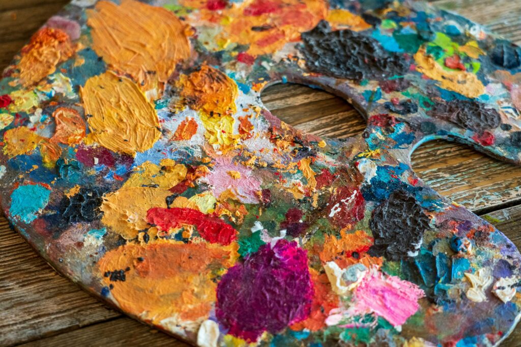 Palette de soins colorés